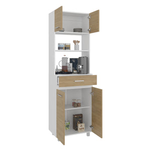 English Elm Sicilia Two-Tone Pantry Cabinet Freestanding Kitchen Storage with Dual Doors & Multiple Shelves B070P337132