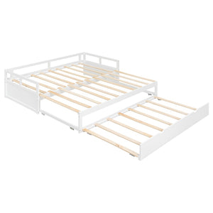 English Elm Extending Twin Daybed with Pull Out Trundle Solid Pine Wood Frame Guest Room N708P336535K