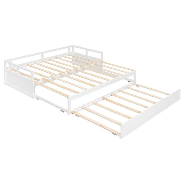 English Elm Extending Twin Daybed with Pull Out Trundle Solid Pine Wood Frame Guest Room N708P336535K