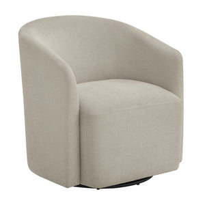 English Elm Ardena Sea Oat Swivel Barrel Chair Beige — Durable Commercial-Grade Fabric, Pocket Coil Seat, 360° Swivel B050P322592