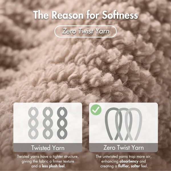 JLA Home Madison Park - 100% Cotton Diagonal Ribbed 4-Piece Bath Towels — Plush Zero-Twist 518GSM, Fast-Dry & Durable Luxury Beige MP73-8871