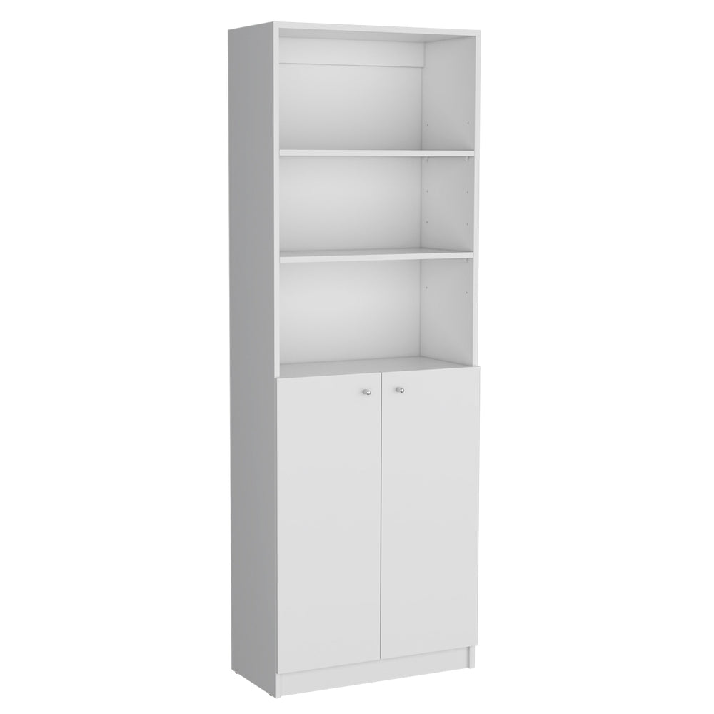 English Elm Lecanto Contemporary 3-Piece Bookcase Set with 13 Shelves, Two-Door Cabinet and Durable Finish White 41 L x 28 W x 5 H B070S00282