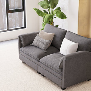 English Elm 74.27'' Mid-century Modern 2 Seat Loveseat with Pocket Spring and Breathable Fabric W680P221017