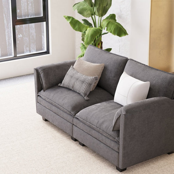 English Elm 74.27'' Mid-century Modern 2 Seat Loveseat with Pocket Spring and Breathable Fabric W680P221017