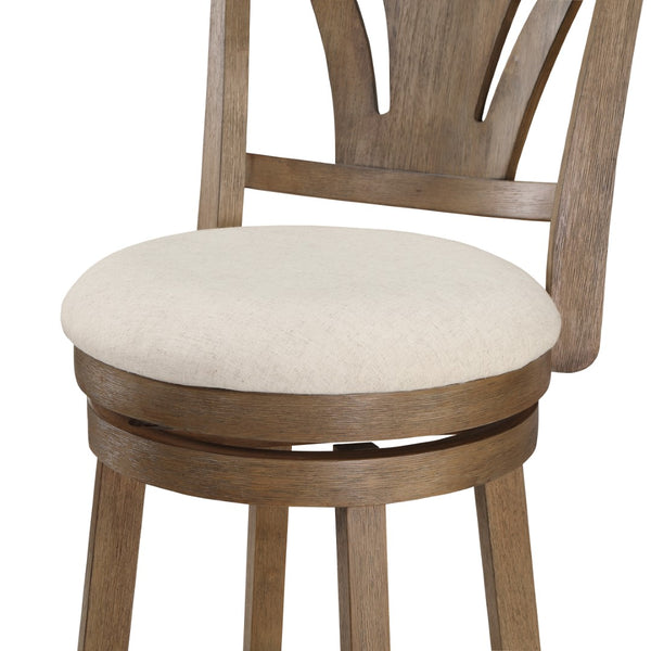 OSP Home Furnishings Miller Counter Stool Linen/Medium Oak