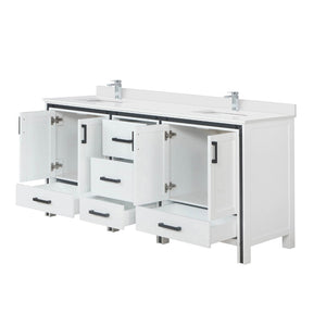 English Elm White Double Bath Vanity With Quartz Top, Chrome Faucet, Ample Storage & Soft-Close Features B2731P260631-GIGA