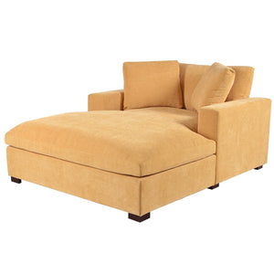 English Elm Mirod Oversized Chaise Lounge with Birch Legs Pillow Back Polyester Upholstered Seating Yellow N760P196662Y