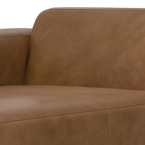 English Elm Rex Left Chaise Sofa Module In Caramel Brown Leather - Modern, Flexible, And Stylish Seating Solution B136P199266-GIGA