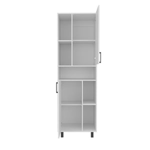 English Elm Kitchen Tall Pantry Cabinet with 2 Doors and 9 Shelves, Engineered Wood, Slim Space-Saving Storage White 43.7 L x 20.47 W x 9.45 H B097P350302