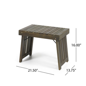 English Elm Christopher Knight Home® - KYOTO SIDE TABLE Foldable Slat-Top Wood Accent Table with Classic Leg Frame, Compact 21.5" W Grey 69317.00GRY