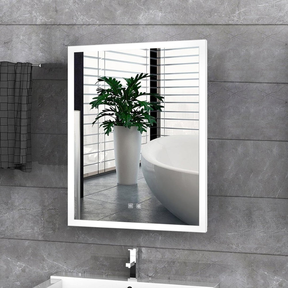 English Elm Aurorium Frameless Led Vanity Mirror with Defogger and Touch Controls for Spa Bathrooms B2731P478344