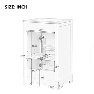 English Elm 20" Bathroom Vanity with Ceramic Sink, MDF Construction, Soft-Closing Door, Storage Rack & Shelf Grey N725P218017E