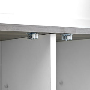 English Elm On-Trend Farmhouse 4-In-1 Hall Tree With Movable Bench, 7 Hooks, Shoe Storage & Barn Doors, White N721P205788K-GIGA