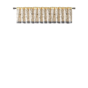 JLA Home Madison Park - Embroidered Window Valance with Floral Stitching, Lined Pleated Design Filters Light for Elegance Yellow MP41-5479