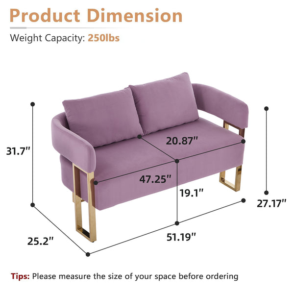 English Elm TS Modern decorative chair with teddy fleece upholstery, ergonomic sponge cushion and gold legs for luxe comfort and style Lilac W2311P364627