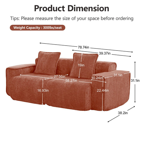 English Elm Harrison Modular Cloud Sectional Plush Velvet Upholstery French Piping Living Room Sofa W3041P386584