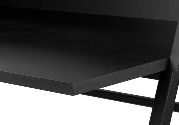 English Elm Computer Desk - Modern Black Laminate & Metal Workstation With Hutch For Home Office & Small Spaces B2710P219833