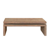 English Elm Natural Wood Living Room Table Versatile Coffee Table 2-Tiered Wood Tabletop Table 47.6" L * 23.6" W * 16.3" H