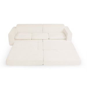 English Elm Left Sectional Corduroy Sleeper Sofa Modular L Shape Design for Modern Apartments W487S00300