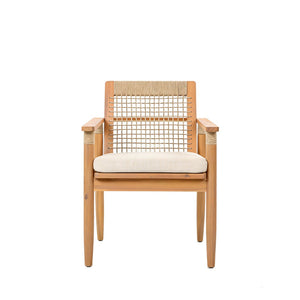 English Elm 7 Piece Acacia Wood Outdoor Dining Set Woven Rope Chairs Teak Finish Patio N762P371718D_N762P386379D6
