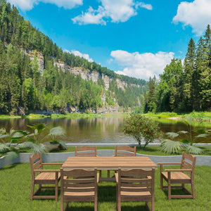 English Elm Patio HIPS Outdoor Dining Chair Set of 2 with Armrests, Imitation Wood Grain Teak Finish, UV-Protected Comfort Light Teak W1209107725