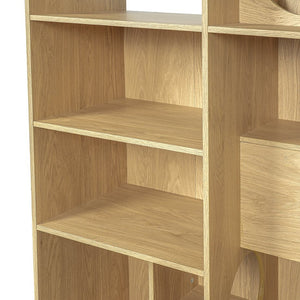 English Elm Modern Wood Grain Bookshelf Cat Habitat with Climbing Cubbies for Living Room Natural N752P395027N