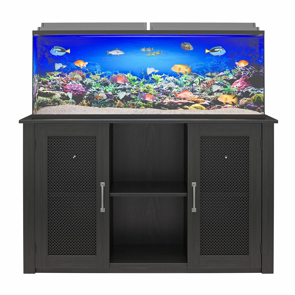 English Elm 55 Gallon Aquarium Terrarium Stand with Mesh Doors Open Storage Industrial Frame B2733P436848
