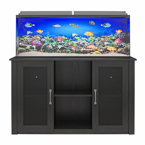 English Elm 55 Gallon Aquarium Terrarium Stand with Mesh Doors Open Storage Industrial Frame B2733P436848