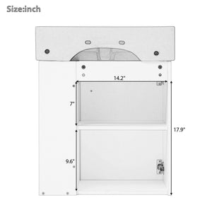 English Elm 21.6" Modern Floating Bathroom Vanity With Ceramic Sink - Stylish Space-Saving Design & Storage N729P170388E