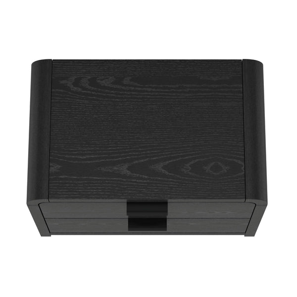 English Elm Grace 28" Nightstand Black — Modern MDF & Solid Wood 2-Drawer Bedside Table with Glam Metal Handles B365P400010