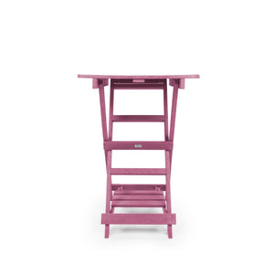 English Elm Summit Ridge Recycled Hdpe Outdoor Folding Bar Table Weather Resistant Eco Patio Burgundy B2745P409710