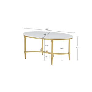 JLA Home Madison Park Signature - Coffee Madison Park Signature Bordeaux Marble Top Coffee Table with Gold Legs — Glam Transitional Centerpiece MPS120-0123