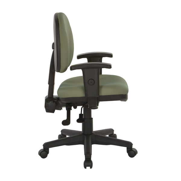 OSP Home Furnishings Sculptured Ergonomic Office Chair with Lumbar Support and Greenguard Certified Padding Sage 8180-R106