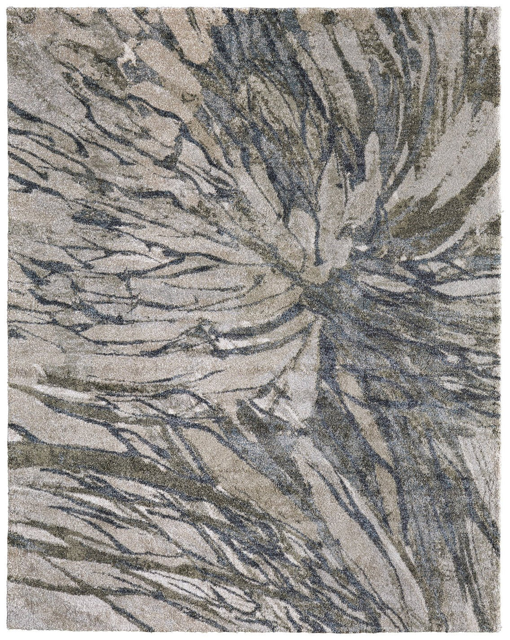 Feizy Rugs Skyview Abstract Textured Rug - Durable Polypropylene With Plush Pile, Perfect For Sophisticated Decor Gray,Green,Ivory Polypropylene Skv39q8fgrn000p18