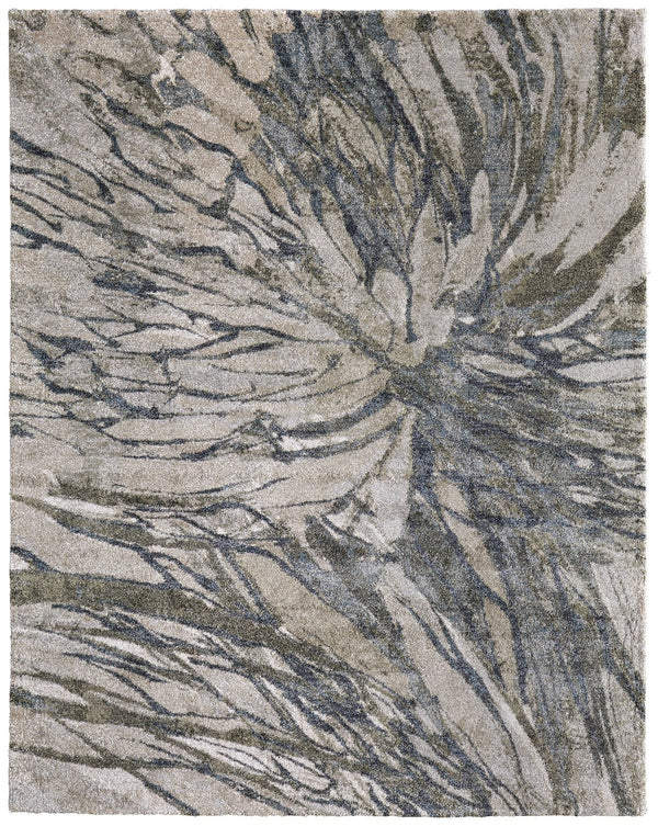 Feizy Rugs Skyview Abstract Textured Rug - Durable Polypropylene With Plush Pile, Perfect For Sophisticated Decor Gray,Green,Ivory Polypropylene Skv39q8fgrn000p18