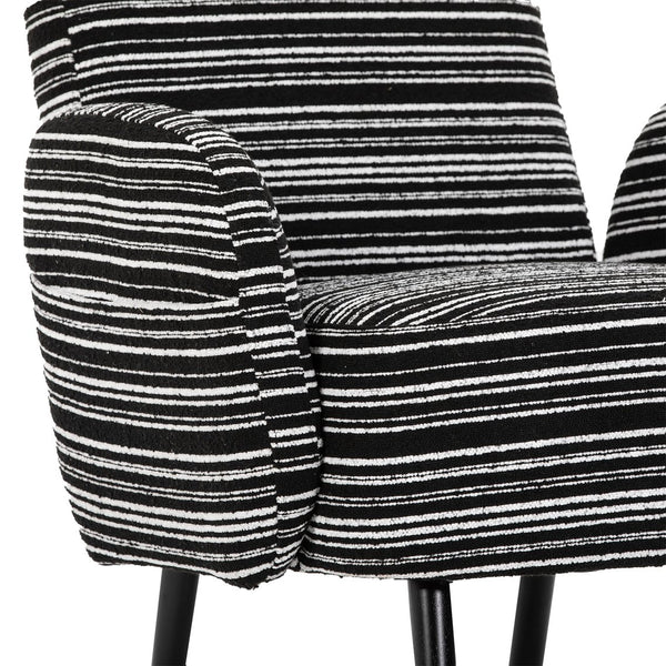 English Elm Modern Bouclé Armchair with High-Density Foam, Side Pocket & Solid Wood Legs for Cozy Reading Spots Black W395P376574