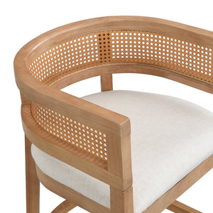 English Elm Christopher Knight Home® - Wood Upholstered Arm Counter Stools Set Of 2 - Beige & Natural Oak, Stylish & Comfortable Design N771P265580Q