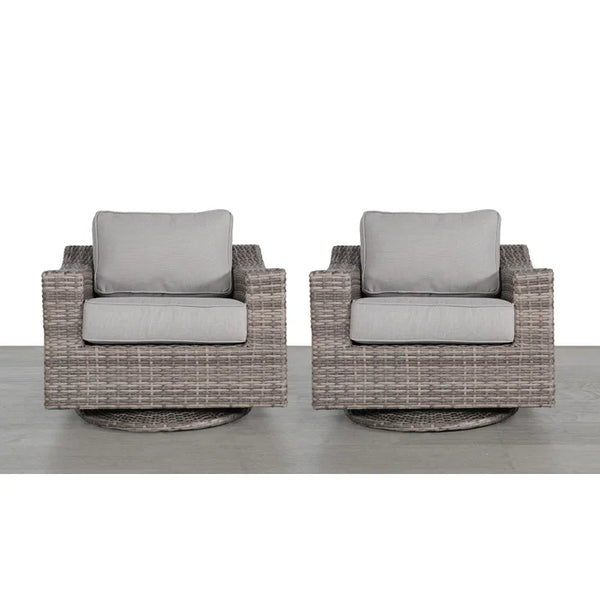 English Elm Elegant Swivel Patio Chair Set With Plush Cushions – Perfect For Outdoor Comfort & Style Enjoyment B120S00022