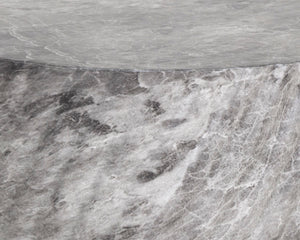 Sunpan Cara End Table - Stunning Faux Marble Design with Unique Swirl Base for Indoor and Outdoor Spaces Marble Look / Grey