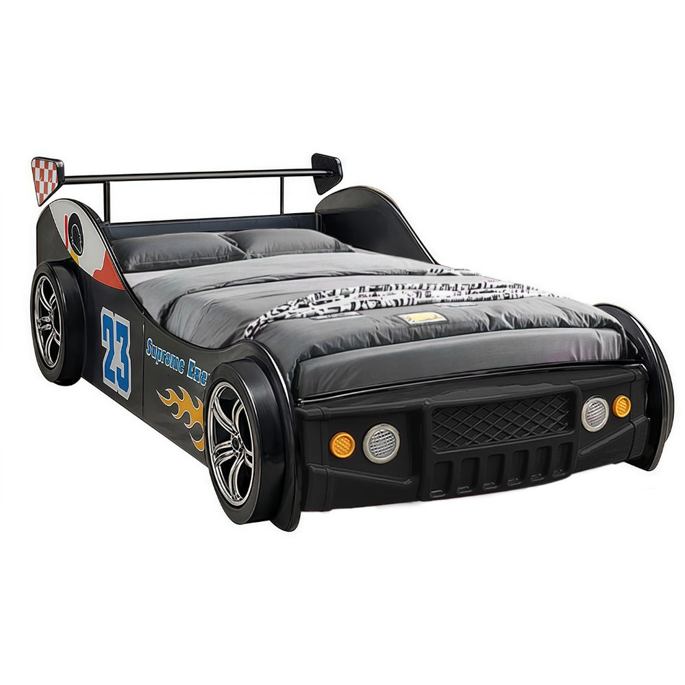 English Elm Supreme Energy Racing Car Bed For Kids | Fun, Safe, And Cozy Bed With Led Lights & Easy Assembly W2237S00021-GIGA