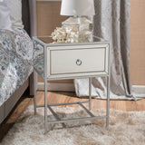 Christopher Knight Home® - Noble House - Inka Mirrored Silver 1 Drawer Side Table