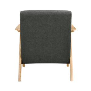 English Elm Modern Velvet Accent Chair with Dark Walnut Angular Frame, Streamlined Mid-Century Comfort Design Dark Gray,Natural 35.5 L x 25.5 W x 20 H B011P271956