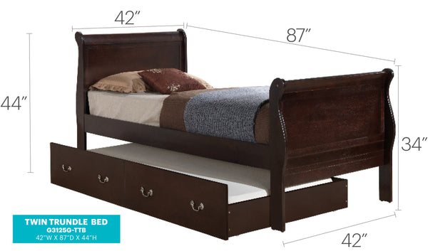 English Elm Charming Traditional Full Bed Frame with Warm Finish, Durable Particle Board Construction, 44"H x 61"W x 84"D Cappuccino 78 L x 14 W x 6 H B078S00335