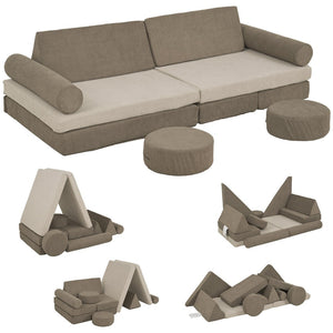 English Elm Qaba 12 Piece Modular Foam Toddler Play Sofa Set for Creative Playroom Fun W2225P249712