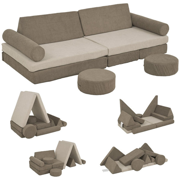 English Elm Qaba 12 Piece Modular Foam Toddler Play Sofa Set for Creative Playroom Fun W2225P249712