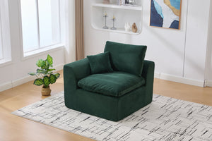 English Elm UNITED Cloud Couch Modular Sectional Sofa with Corduroy Cover, Ergonomic 2-Seater, No Assembly Needed Emerald W1568P371119