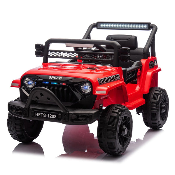 English Elm 12v Kids Electric Ride on Truck with Parental Remote Four Wheel Suspension and Led Lights Red W1578P187461