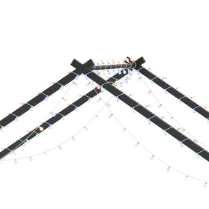 English Elm Twin iron roof bed frame with LED light strips for kids, sturdy 350lb capacity, easy 30-min assembly Black W1820P308329