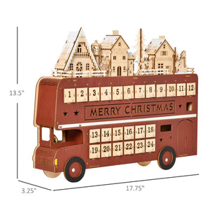 English Elm Light up Wooden Advent Calendar Village with 24 Drawers and Led Glow for Holiday Decor T3971P414423