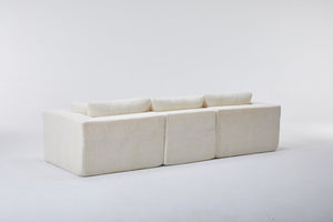 English Elm Modular Cloud Sectional with Corduroy Upholstery Deep Cushions for Living Rooms W1919S00007